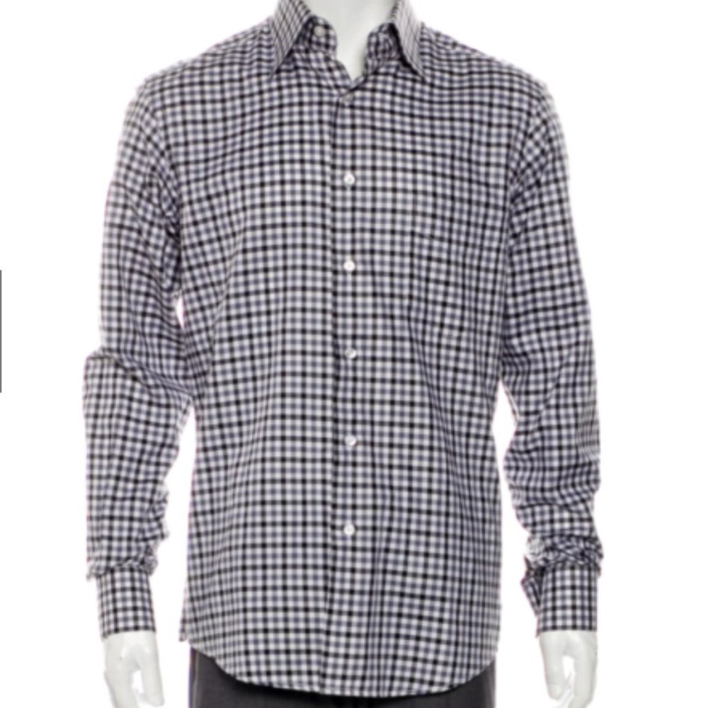 Size XL - David August Egyptian Cotton Bespoke Men's Button Down Shirt.
